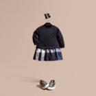Burberry Burberry Childrens Quilted Jersey And Check Cotton Day Dress, Size: 3y, Blue