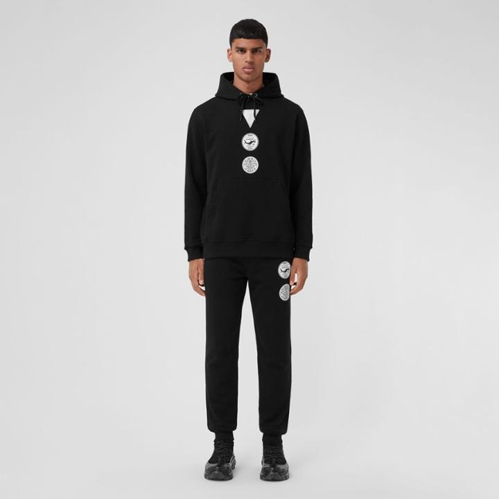 Burberry Burberry Badge Print Cotton Jogging Pants, Size: M
