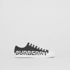 Burberry Burberry Logo Print Check Cotton Sneakers, Size: 36.5