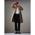 Burberry Burberry Sketch Print Tropical Gabardine Car Coat, Size: 38, Yellow