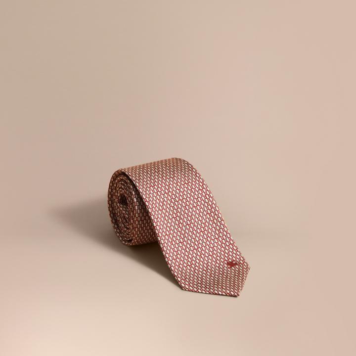 Burberry Burberry Modern Cut Silk Jacquard Tie, Red