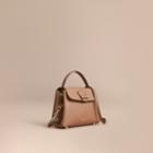 Burberry Burberry Small Grainy Leather And House Check Tote Bag, Beige