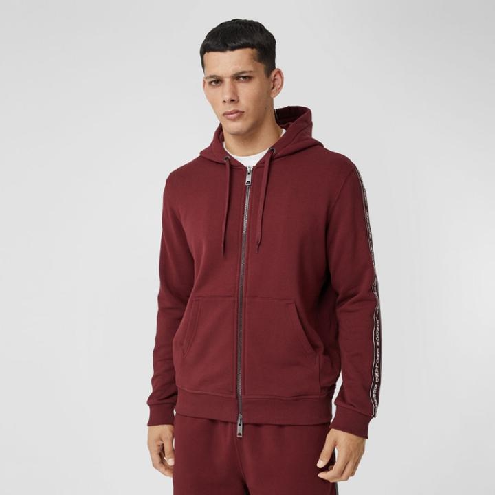 Burberry Burberry Logo Tape Cotton Hooded Top, Size: Xxxl