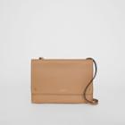 Burberry Burberry Leather Pouch With Detachable Strap, Beige