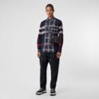 Burberry Burberry Patchwork Check Stretch Cotton Poplin Shirt, Blue