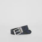 Burberry Burberry Reversible London Check And Leather Belt, Size: 75, Blue