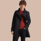 Burberry Burberry Cotton Gabardine Trench Coat With Suede Details, Size: 50, Blue