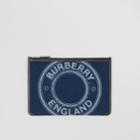Burberry Burberry Logo Graphic Denim Zip Pouch, Blue