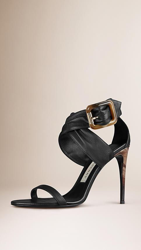Burberry Buckle Detail Leather Sandals