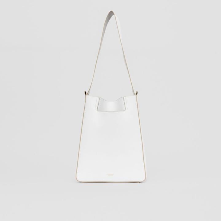 Burberry Burberry Small Leather Basket Bag, White
