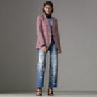 Burberry Burberry Straight Fit Postcard Print Stretch Jeans, Size: 27, Blue
