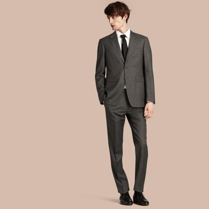 Burberry Burberry Modern Fit Travel Tailoring Virgin Wool Suit, Size: 50r, Grey