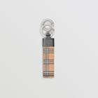 Burberry Burberry Small Scale Check And Leather Key Ring, Yellow