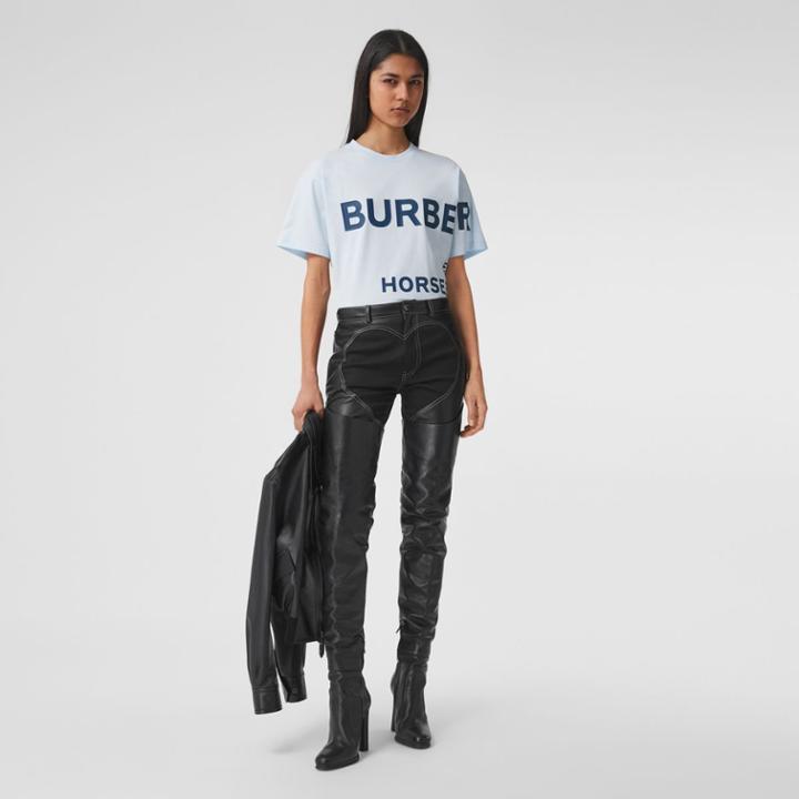 Burberry Burberry Horseferry Print Cotton Oversized T-shirt, Size: M, Blue