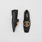 Burberry Burberry Monogram Motif Leather Loafers, Size: 36.5, Black