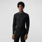 Burberry Burberry Slim Fit Bullion Link Cotton Poplin Dress Shirt, Size: 16, Black