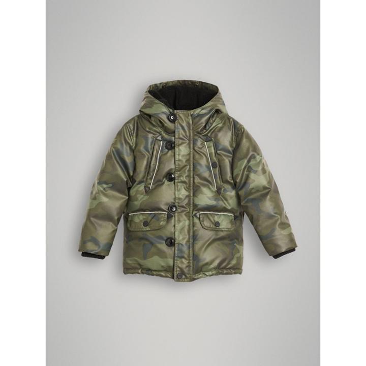 Burberry Burberry Camouflage Print Down-filled Puffer Jacket, Size: 10y