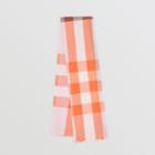 Burberry Burberry Fringed Check Cashmere Scarf, Pink