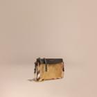 Burberry Burberry Leather, Sequin And Check Clutch Bag, Yellow
