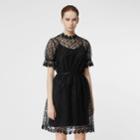 Burberry Burberry Floral Embroidered Tulle Dress, Size: 00, Black