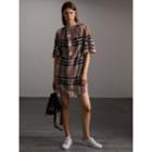 Burberry Burberry Ruffled Placket Check Cotton Dress, Size: 00, Pink