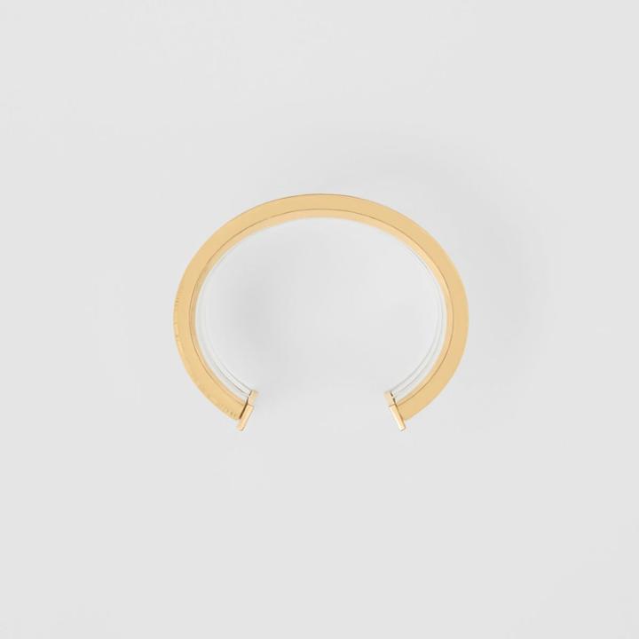 Burberry Burberry Resin And Gold-plated Cylindrical Cuff, Size: M
