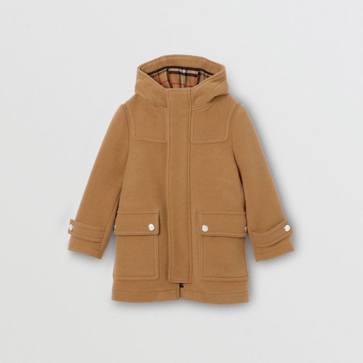 Burberry Burberry Childrens Boiled Wool Duffle Coat, Size: 10y, Beige
