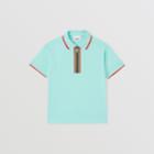 Burberry Burberry Childrens Icon Stripe Detail Cotton Zip-front Polo Shirt, Size: 8y