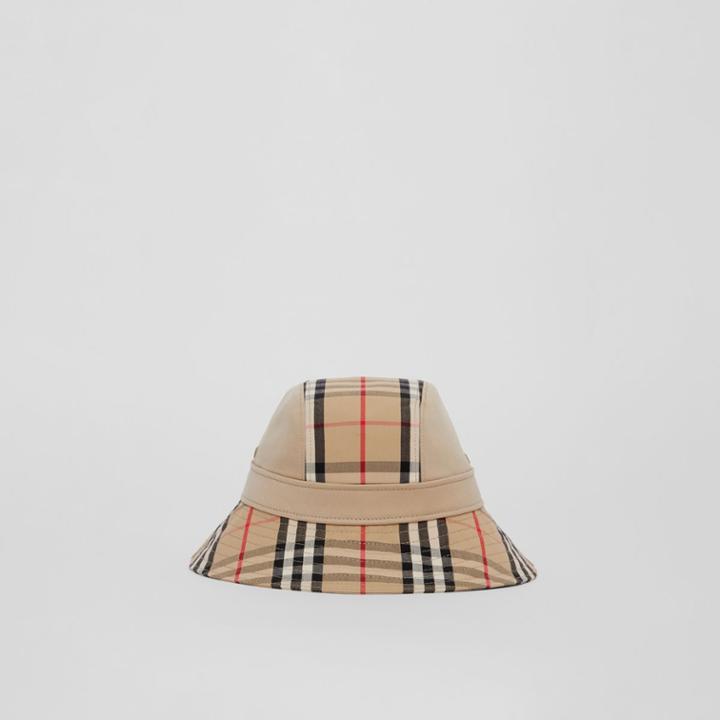 Burberry Burberry Vintage Check Panel Cotton Gabardine Bucket Hat