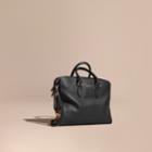 Burberry Burberry Leather And House Check Briefcase, Black
