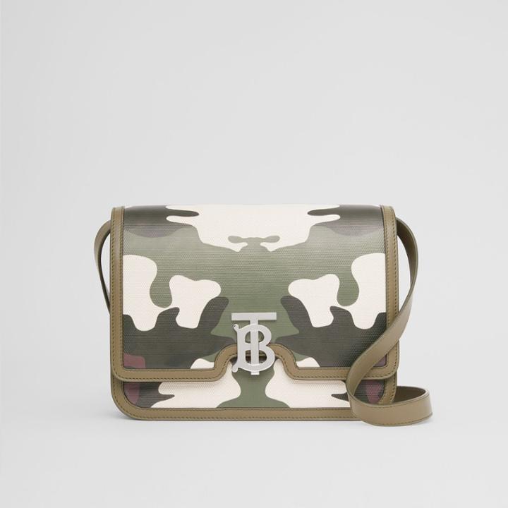 Burberry Burberry Medium Camouflage Print Canvas Tb Bag