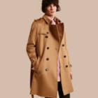 Burberry Burberry Cashmere Trench Coat, Size: 40, Brown