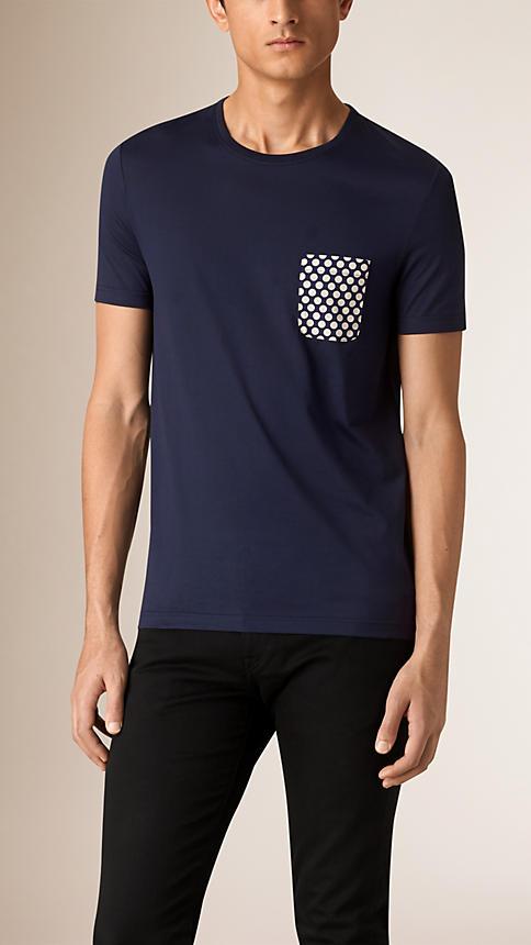 Burberry Prorsum Polka-dot Print Pocket Cotton T-shirt