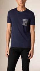Burberry Prorsum Polka-dot Print Pocket Cotton T-shirt