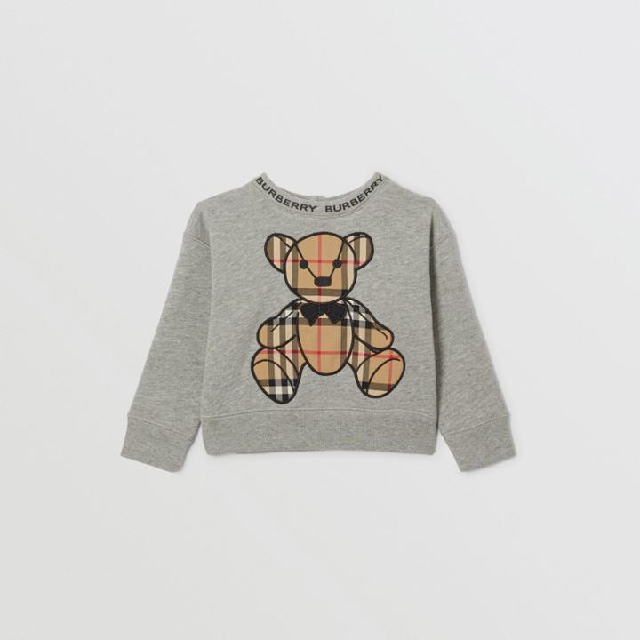 Burberry Burberry Childrens Thomas Bear Appliqu Cotton Sweatshirt, Size: 2y, Grey