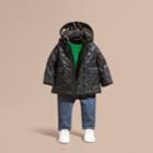 Burberry Burberry Check Detail Diamond-quilted Jacket, Size: 3y, Black