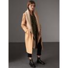 Burberry Burberry Detachable Rib Knit Collar Cashmere Coat, Size: 04, Brown