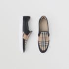 Burberry Burberry Leather And Vintage Check Slip-on Sneakers, Size: 35
