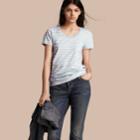 Burberry Burberry Striped Cotton T-shirt, Size: Xs, Blue