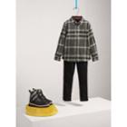 Burberry Burberry Check Cotton Flannel Button-down Shirt, Size: 14y, Grey