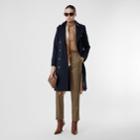 Burberry Burberry Cashmere Trench Coat, Size: 00, Blue