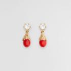 Burberry Burberry Gold-plated Faux Pearl Charm Earrings, Red