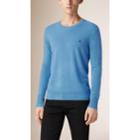 Burberry Burberry Crew Neck Cashmere Sweater, Size: Xxxl, Blue