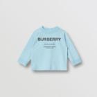 Burberry Burberry Childrens Long-sleeve Horseferry Print Cotton Top, Size: 2y, Blue