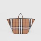 Burberry Burberry Extra Large Check Cotton Beach Tote, Brown