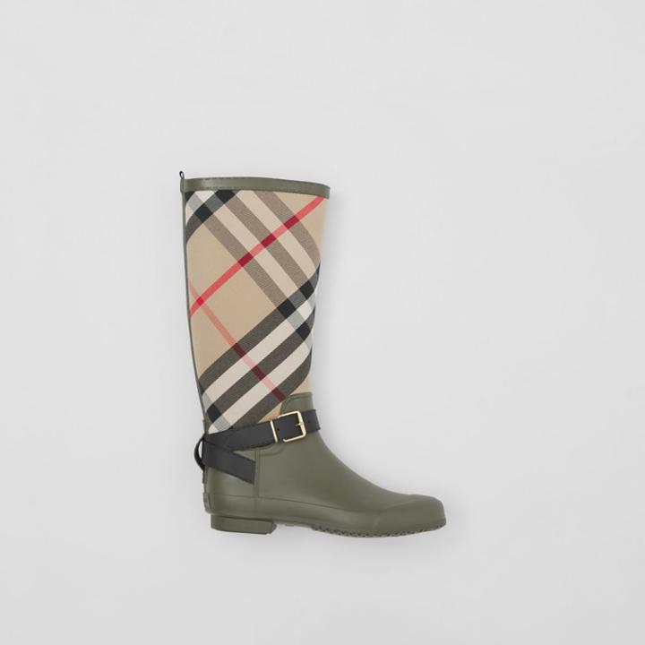 Burberry Burberry House Check Rubber Rain Boots, Size: 35