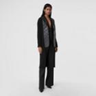 Burberry Burberry Lambskin Blazer Panel Rib Knit Wool Cardigan, Black