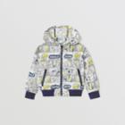 Burberry Burberry Childrens Comic Strip Print Lightweight Hooded Jacket, Size: 4y, Yellow