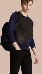 Burberry Colour Block Cotton And Lambskin Sweatshirt
