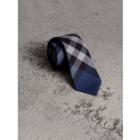 Burberry Burberry Modern Cut Check Cotton Cashmere Tie, Blue